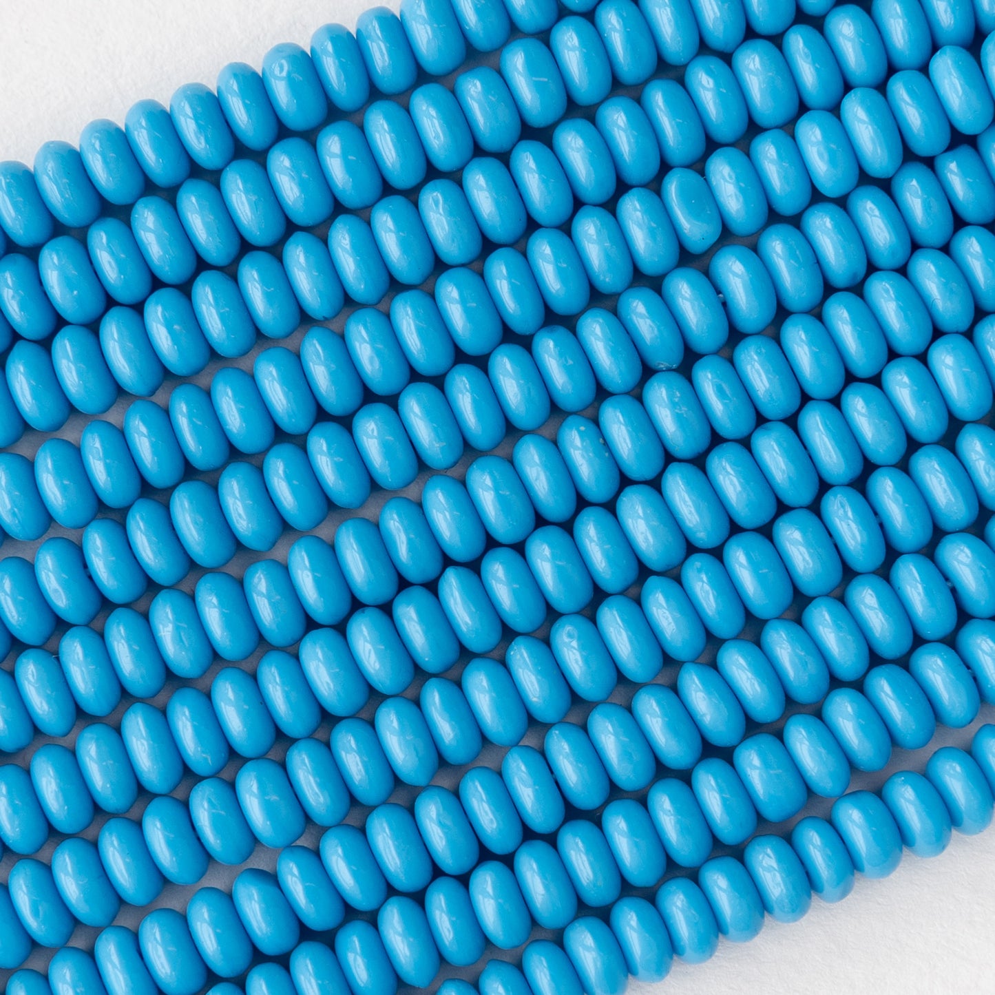 4mm Rondelle Beads - Blue Turquoise - 100 Beads