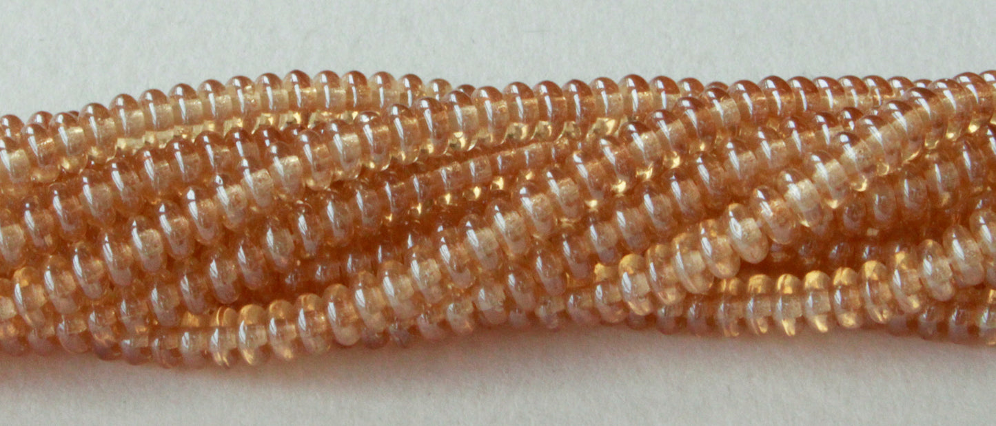 4mm Rondelle Beads - Champagne - 100 beads