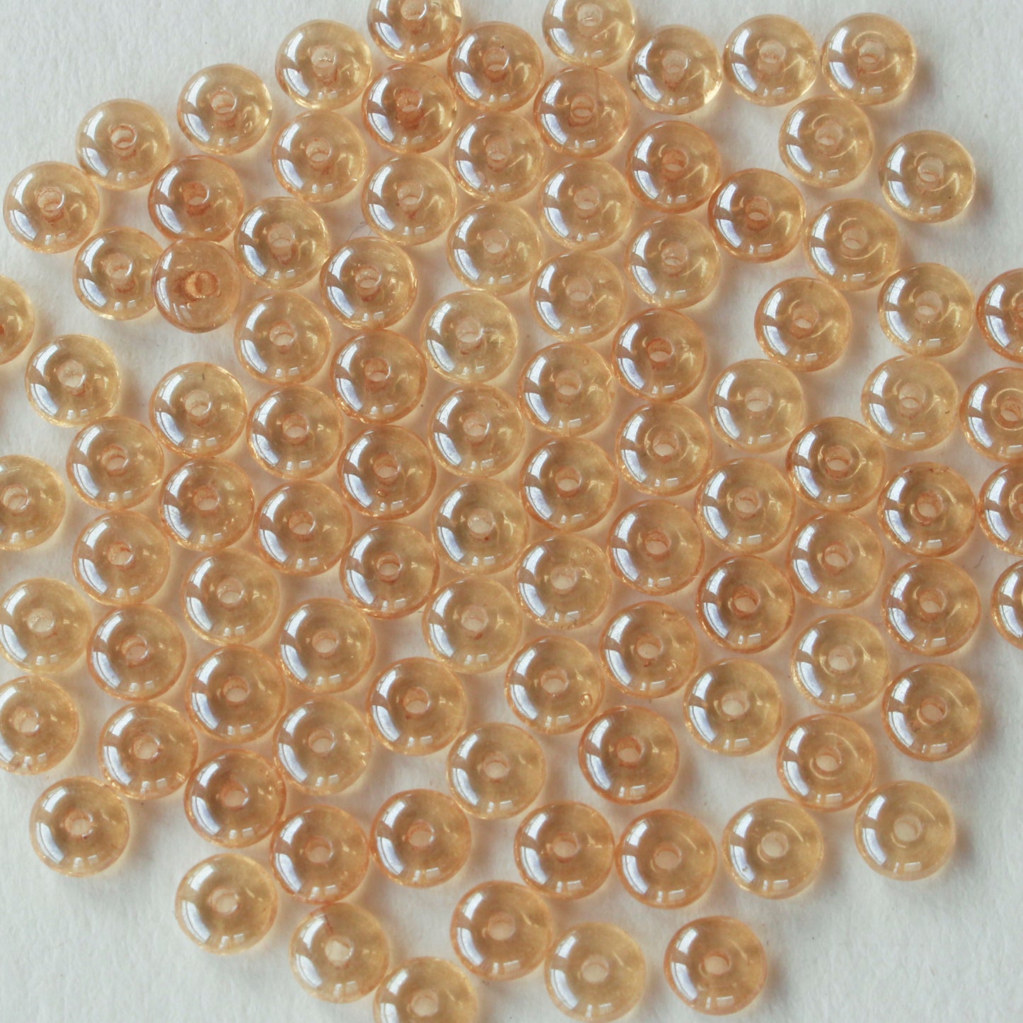 4mm Rondelle Beads - Champagne - 100 beads