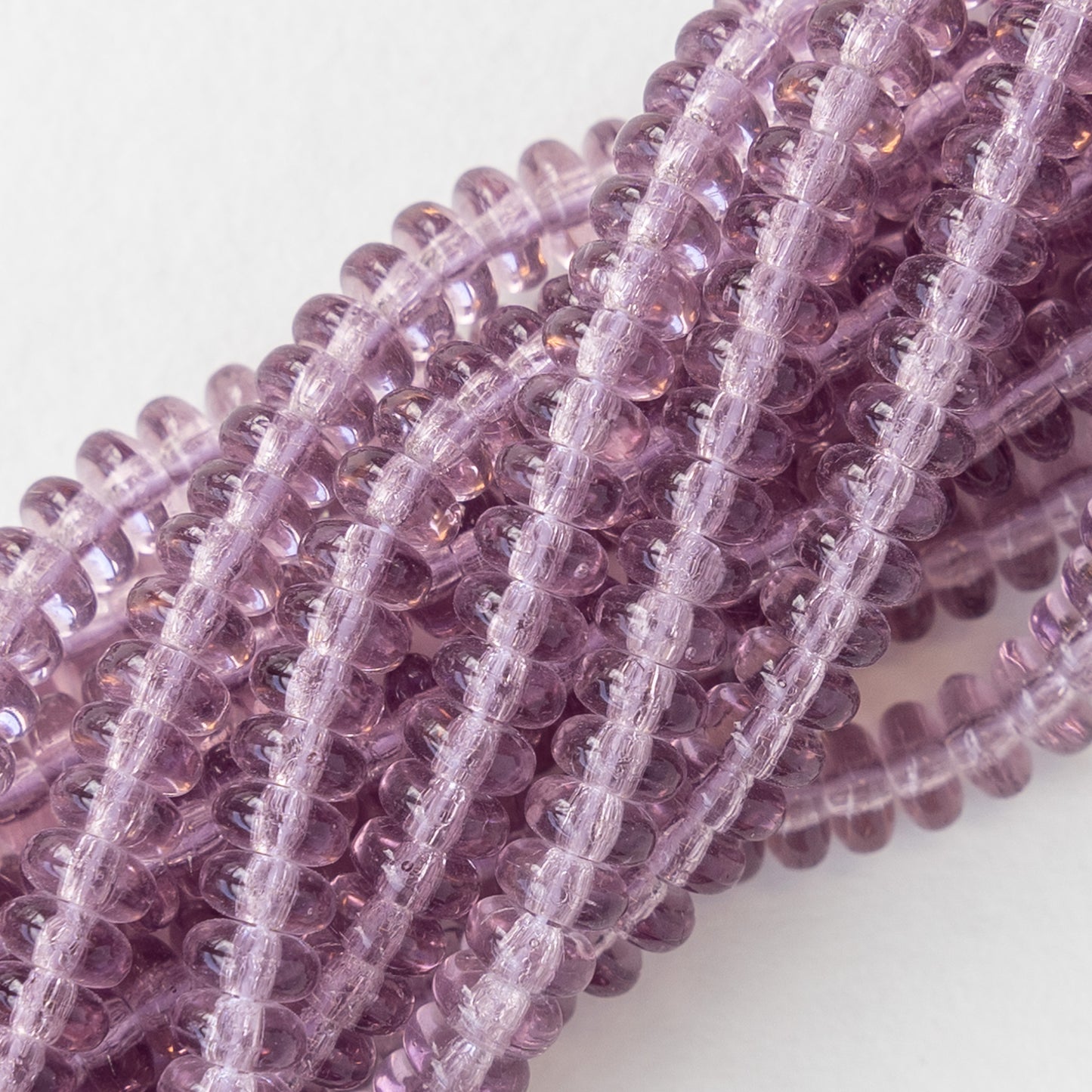 Load image into Gallery viewer, 4mm Rondelle Beads - Amethyst - 100 beads
