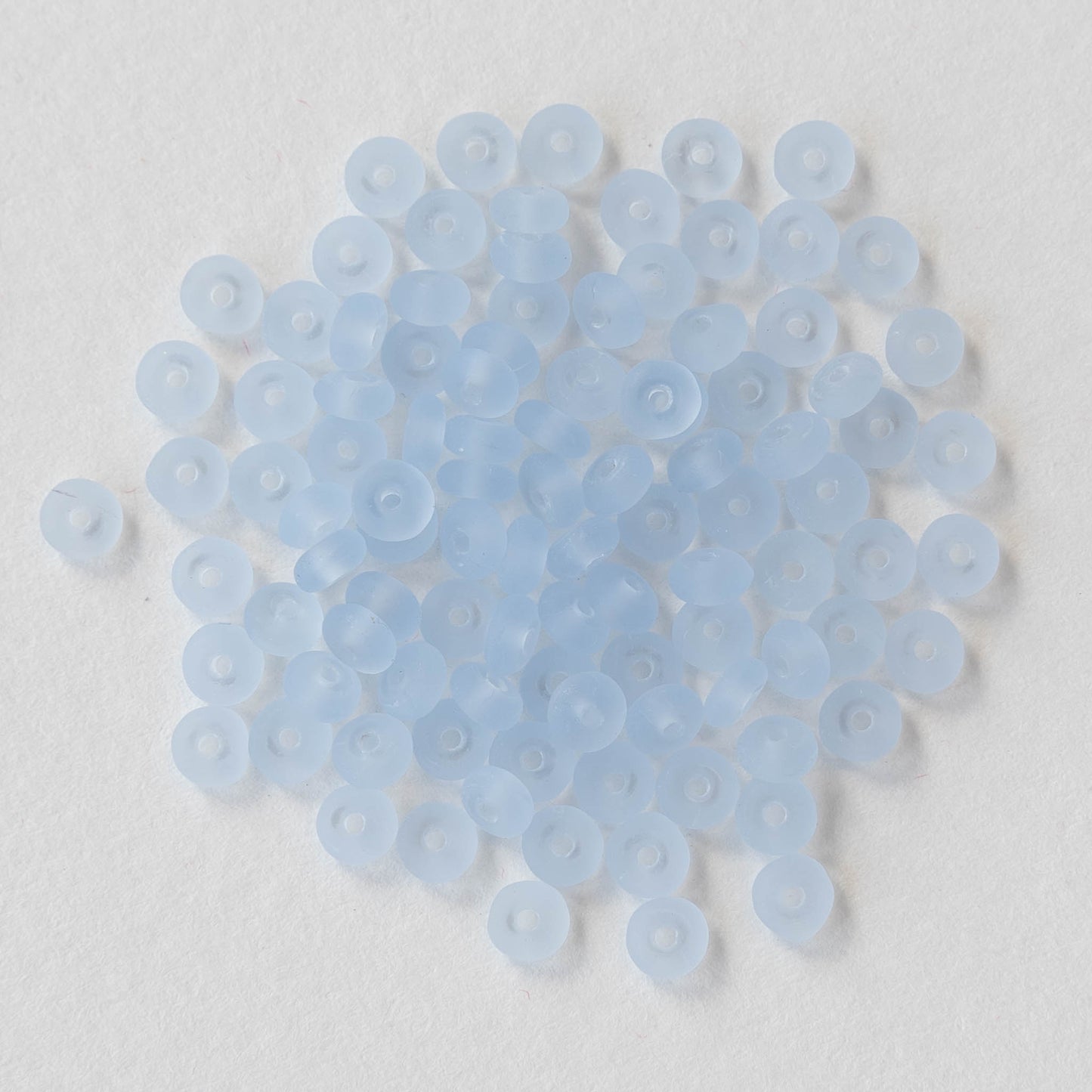 4mm Rondelle Beads - Sky Blue Matte - 100 beads