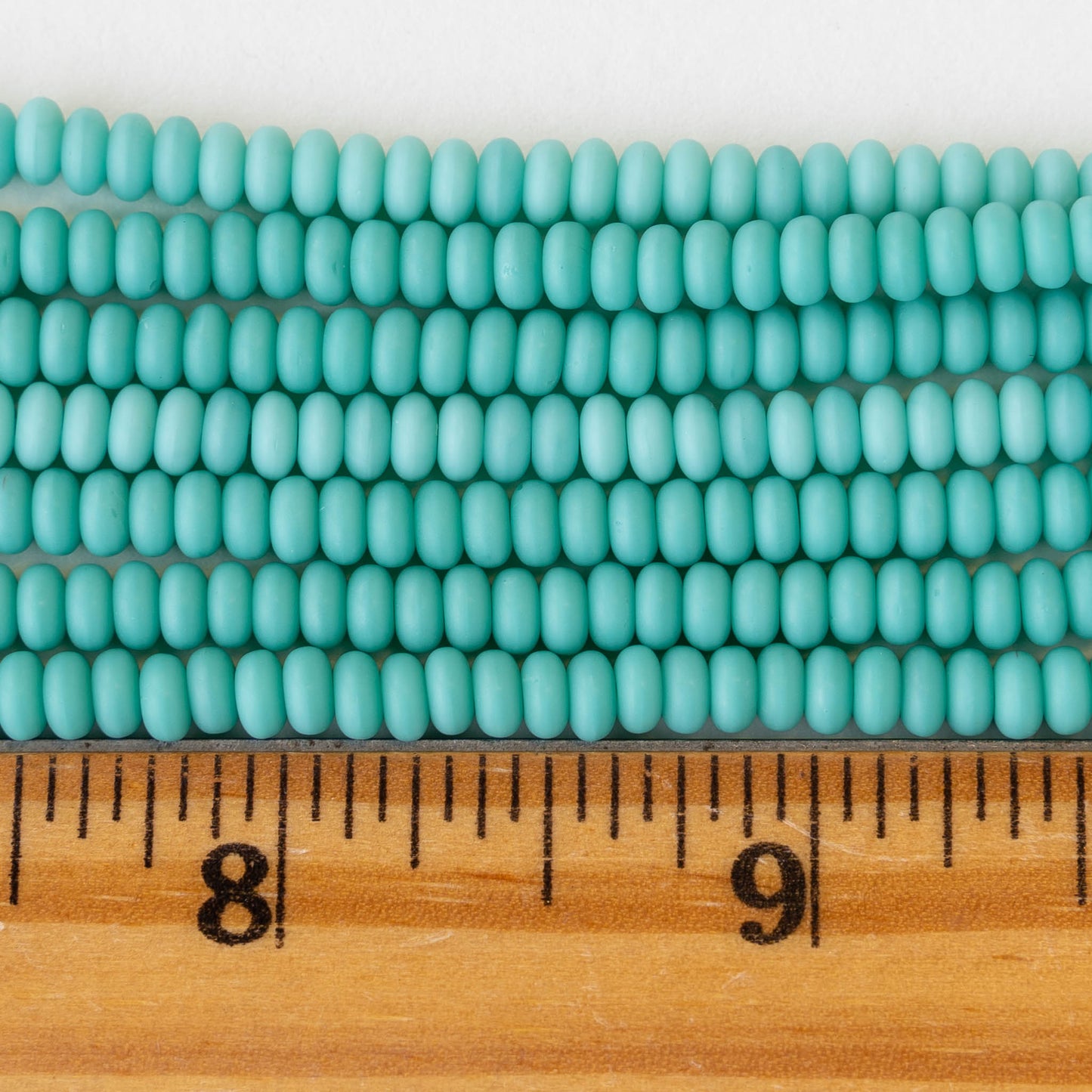 4mm Rondelle Beads - Turquoise Matte - 100