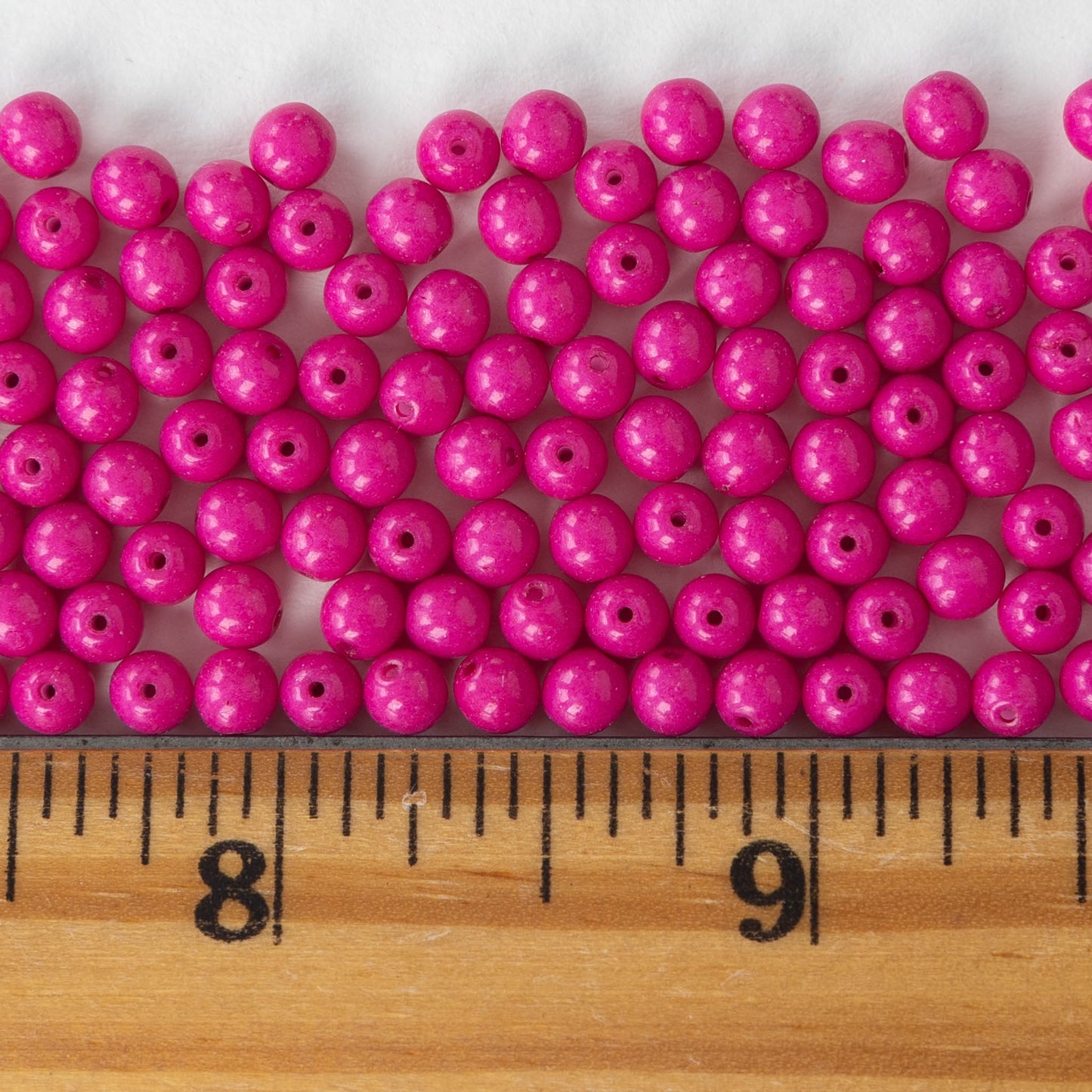 4mm Round Glass Beads - Opaque Hot Pink - 100 Beads – funkyprettybeads