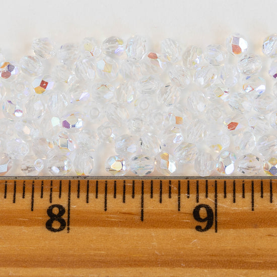 Load image into Gallery viewer, 4mm Round Firepolished Beads - Crystal AB - 100 Beads

