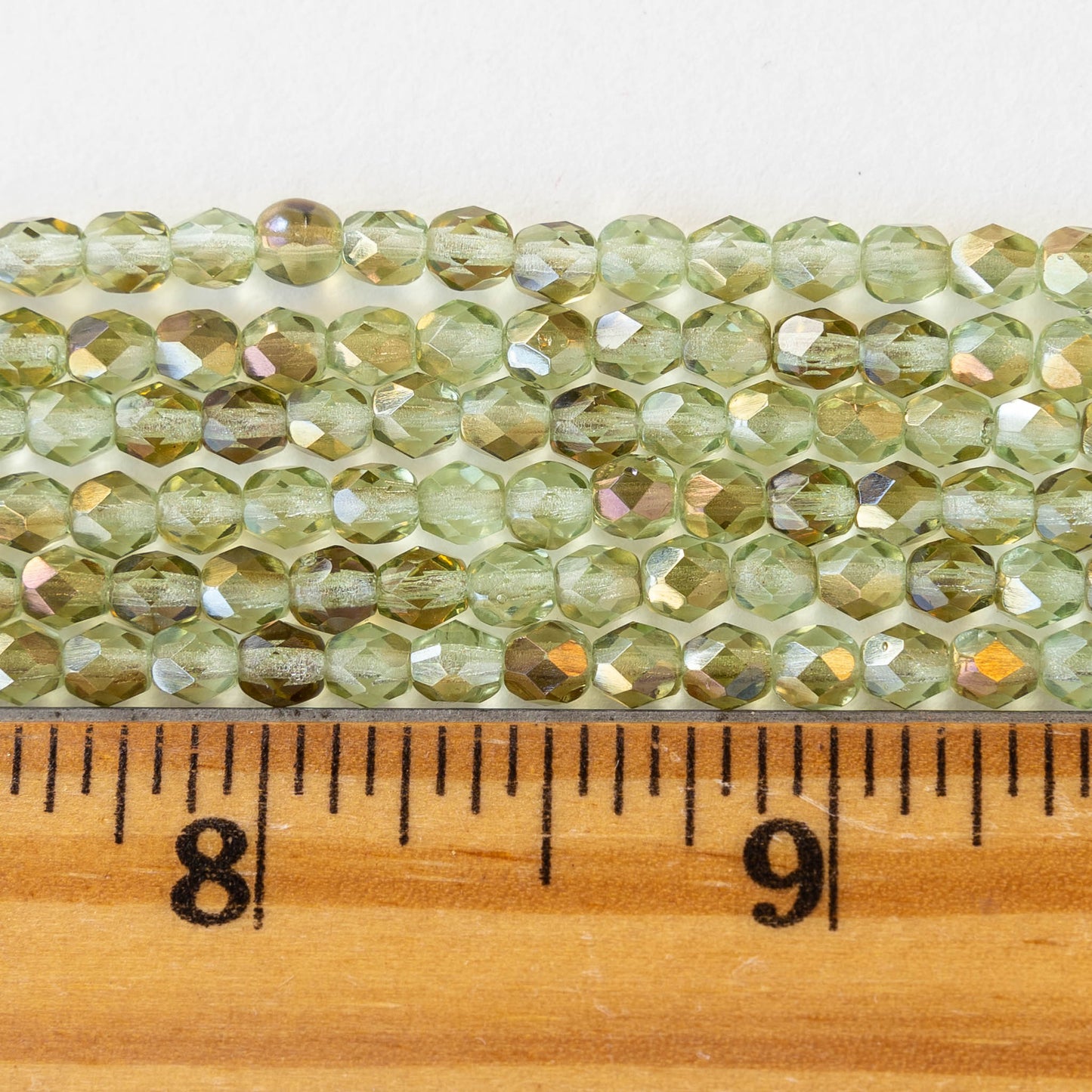 4mm Round Firepolished Beads - Twilight Peridot - 100 Beads