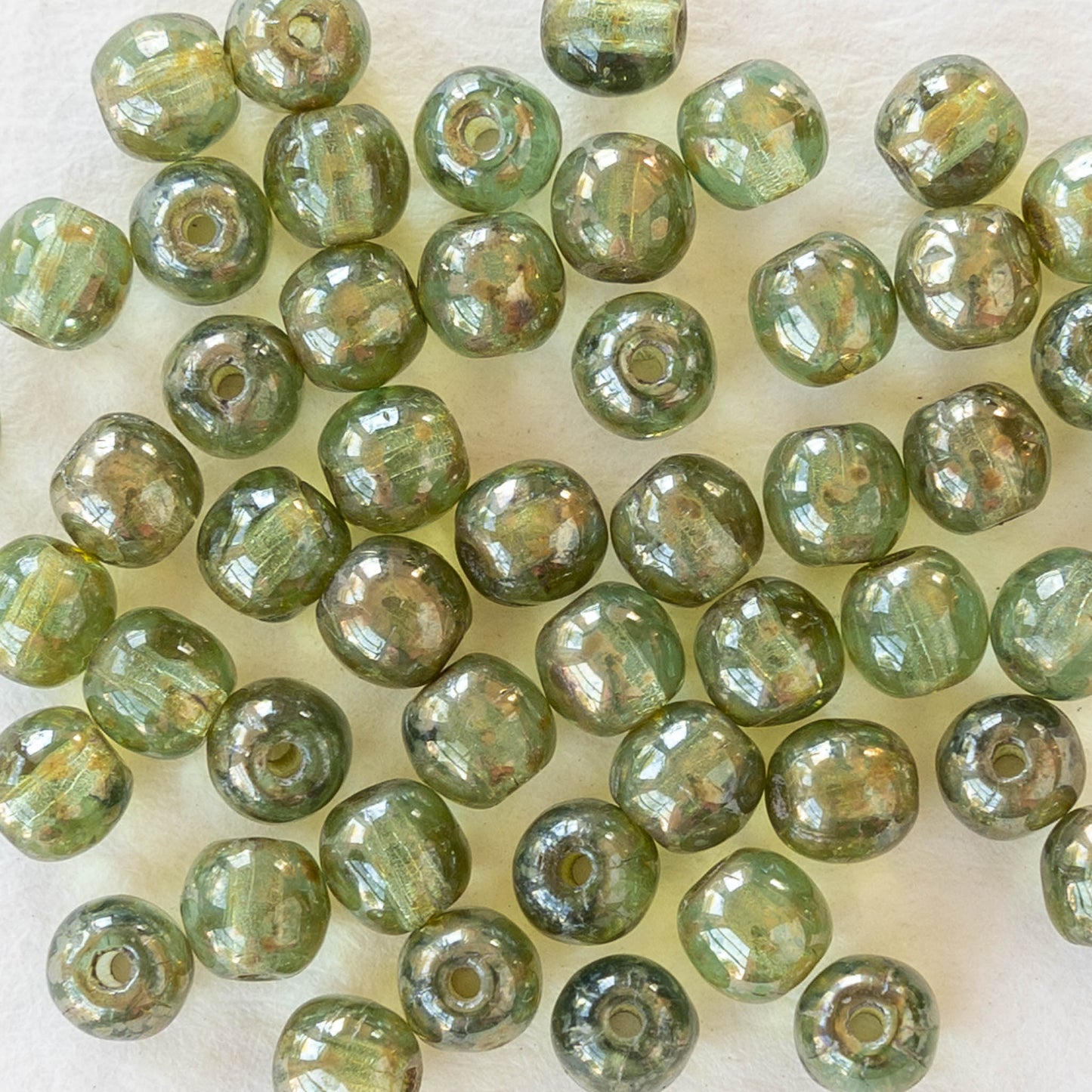 6-7mm Metal Coated Ceramic Round Beads - Silver – funkyprettybeads