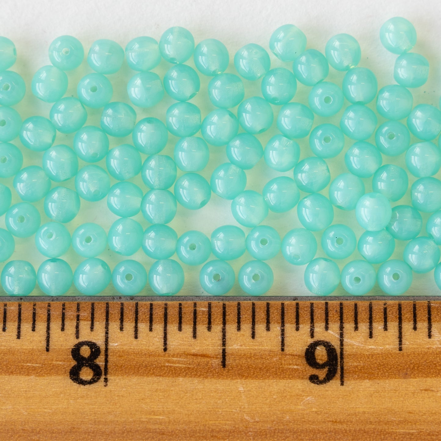 Load image into Gallery viewer, 4mm Round Glass Beads - Seafoam Opaline - 50 Beads
