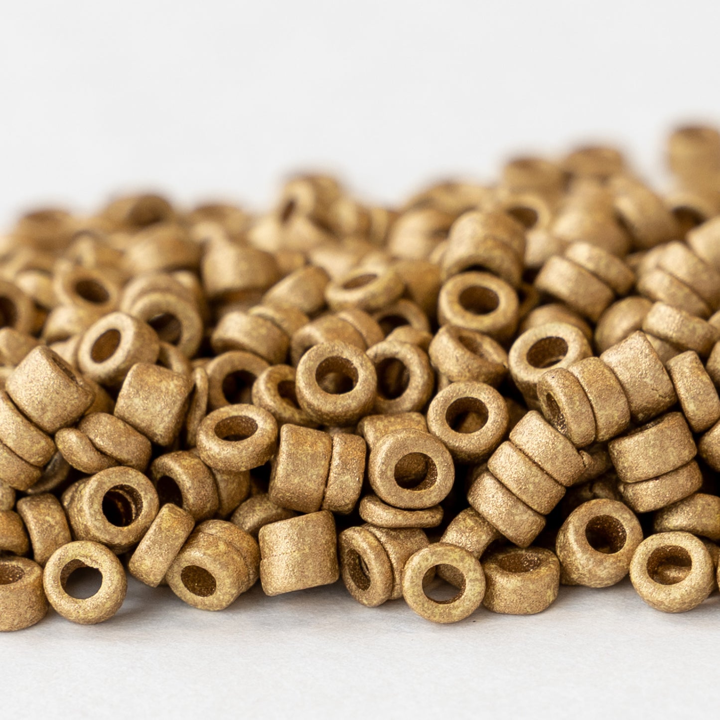 4mm Ceramic Seed Beads - Matte Gold - 10 grams
