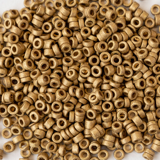 4mm Ceramic Seed Beads - Matte Gold - 10 grams