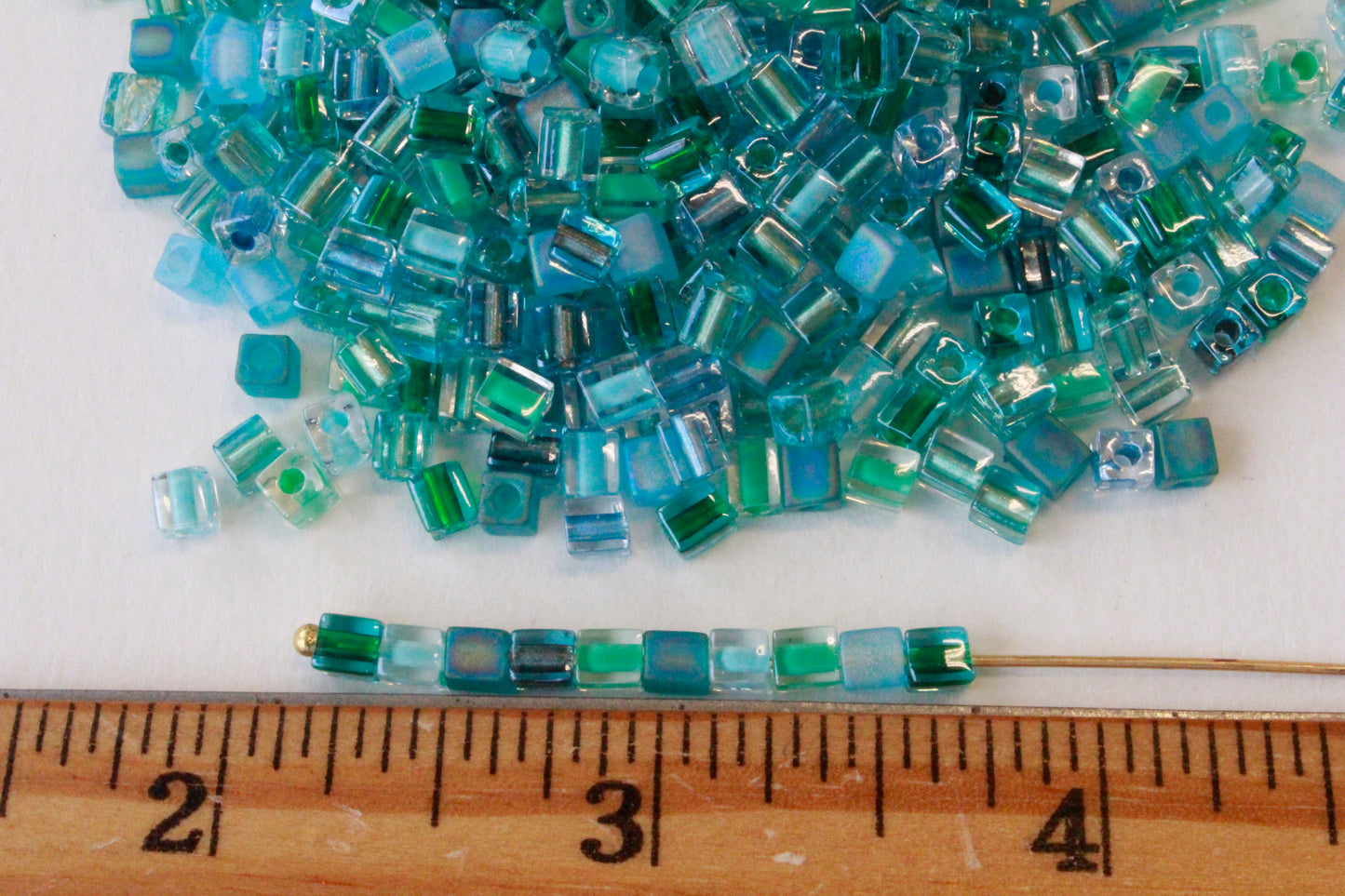 4mm Miyuki Cube Beads  - Oceana Mix - 20 or 60 grams