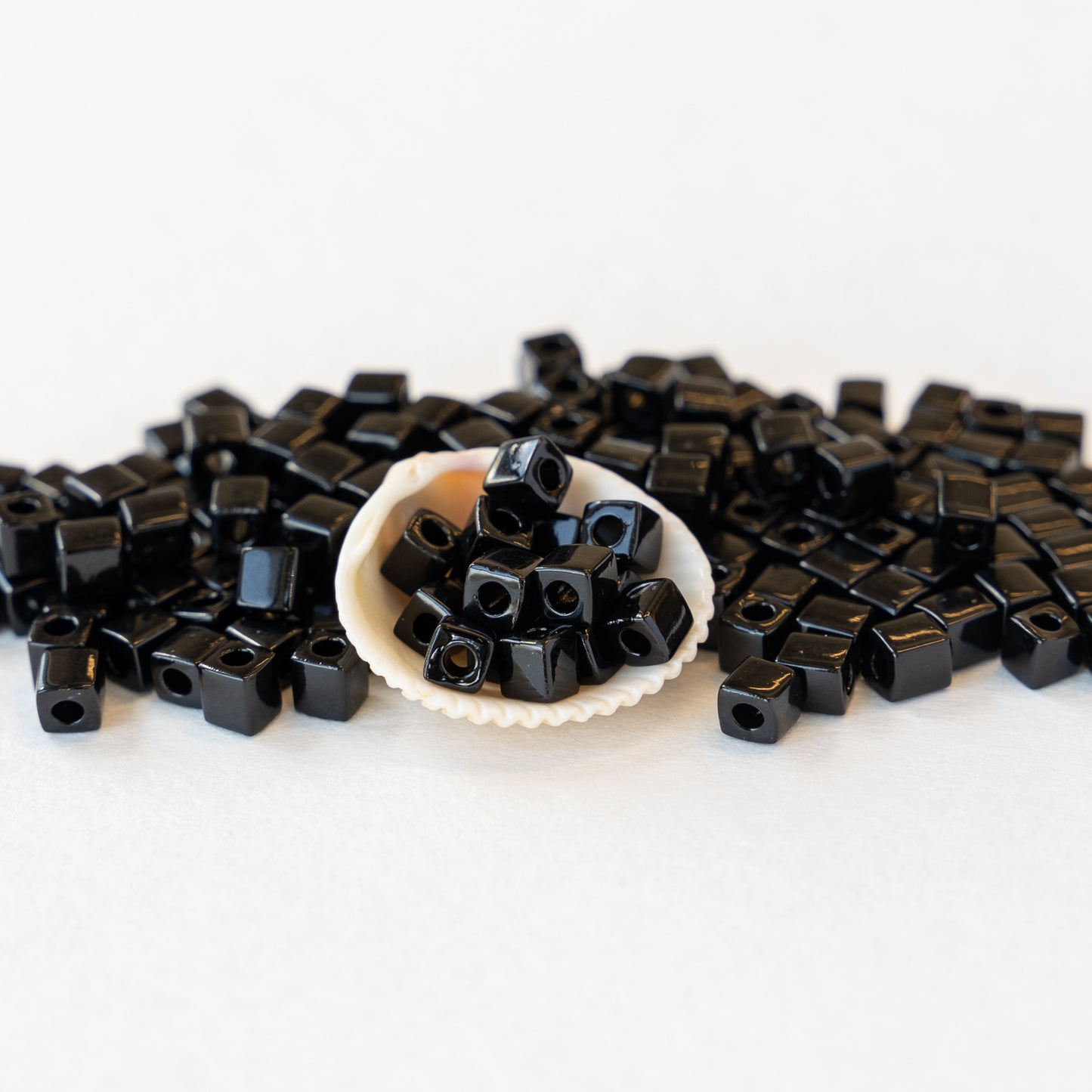 4mm Miyuki Cube Beads  - Black - 20 0r 40 grams