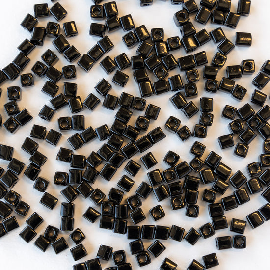 Load image into Gallery viewer, 4mm Miyuki Cube Beads  - Black - 20 0r 40 grams
