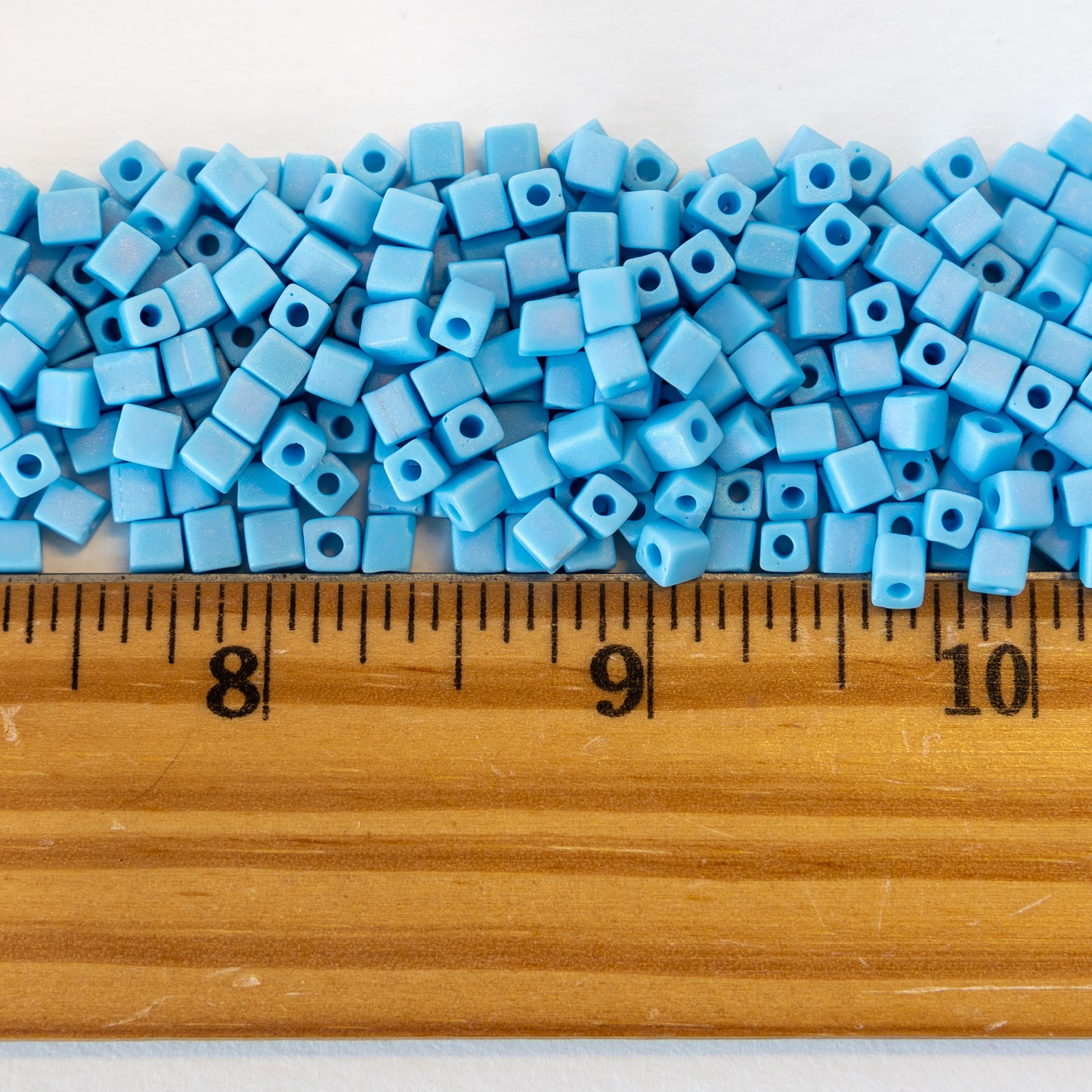 4mm Miyuki Cube Beads  - Opaque Blue Turquoise - 20 0r 40 grams