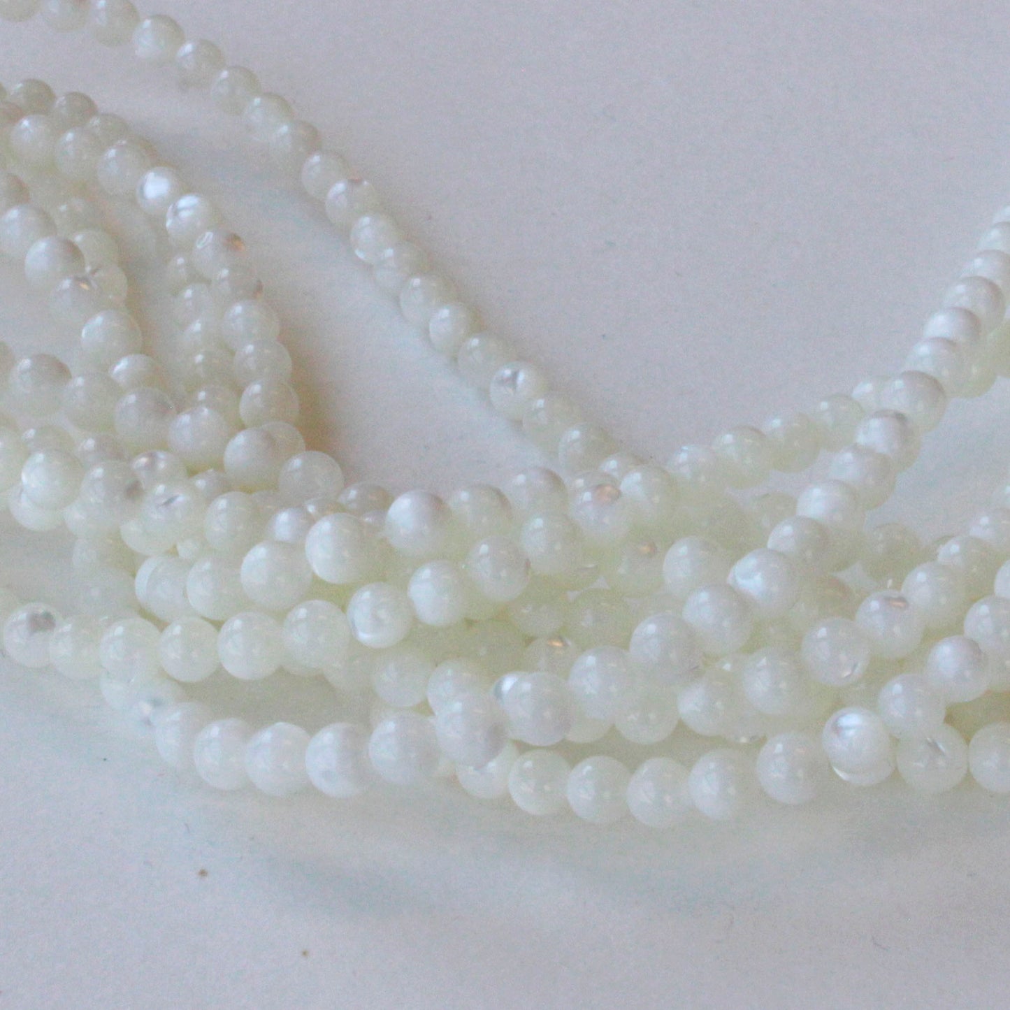 4mm Round Mother of Pearl - 16 inches