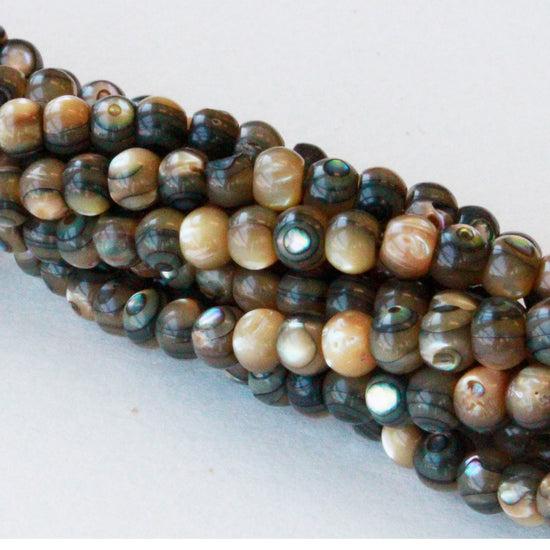 4x5mm Abalone Rondelle Beads - 16 Inch Strand
