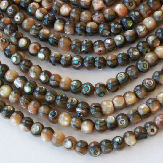 4x5mm Abalone Rondelle Beads - 16 Inch Strand