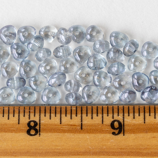 Load image into Gallery viewer, 6mm Rondelle Nugget Beads - Light Blue Luster - 50 Beads
