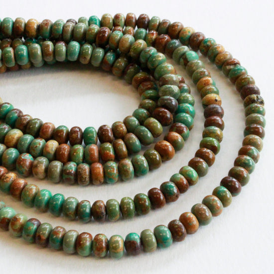 4x6mm Rondelle Beads - Turquoise - 16 inches