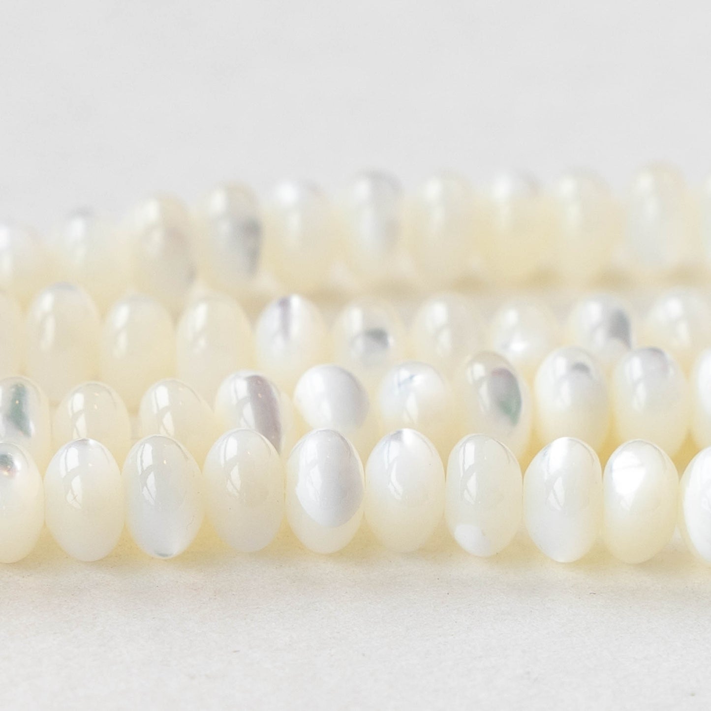 4x6mm Rondelle - Mother of Pearl - 16 inches