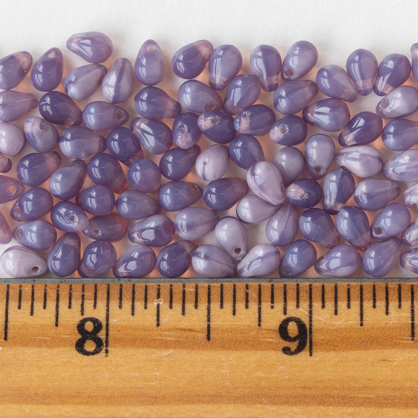 thumbnail image 2 of 50 Czech Frosted Sea Glass Teardrop Beads – Matte Black Crystal, 6x4mm 2 of 5