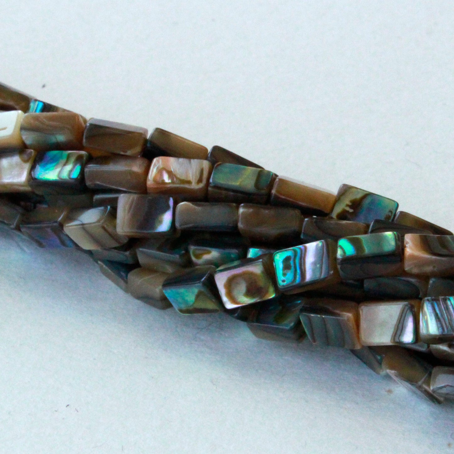 4x6mm Abalone Flat Rectangle Beads - 16 Inch Strand