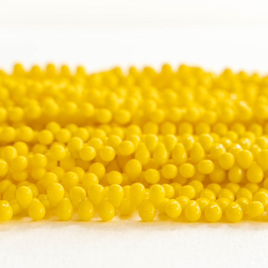 4x6mm Glass Teardrop Beads - Yellow - 100 Beads
