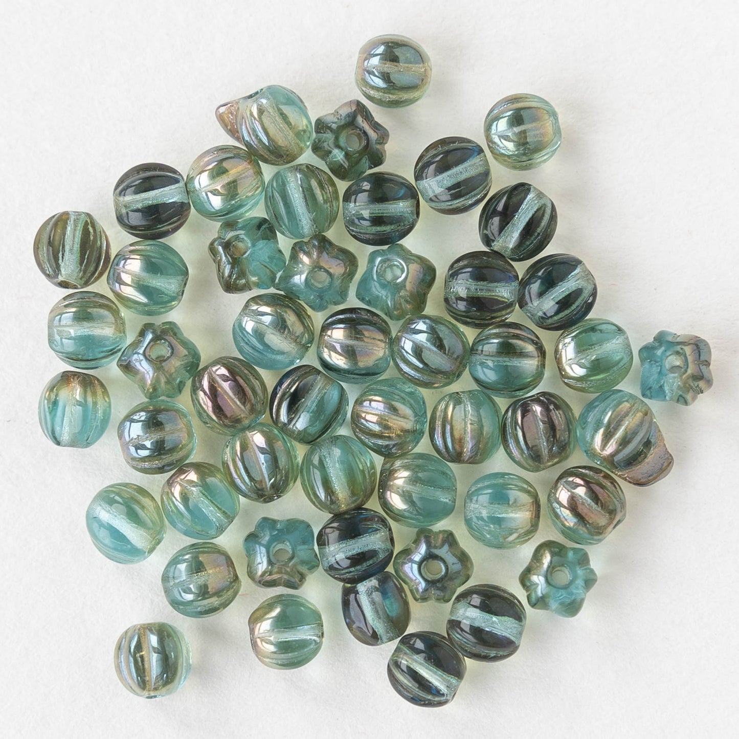 5mm Melon Bead - Seafoam Celsian - 100 Beads