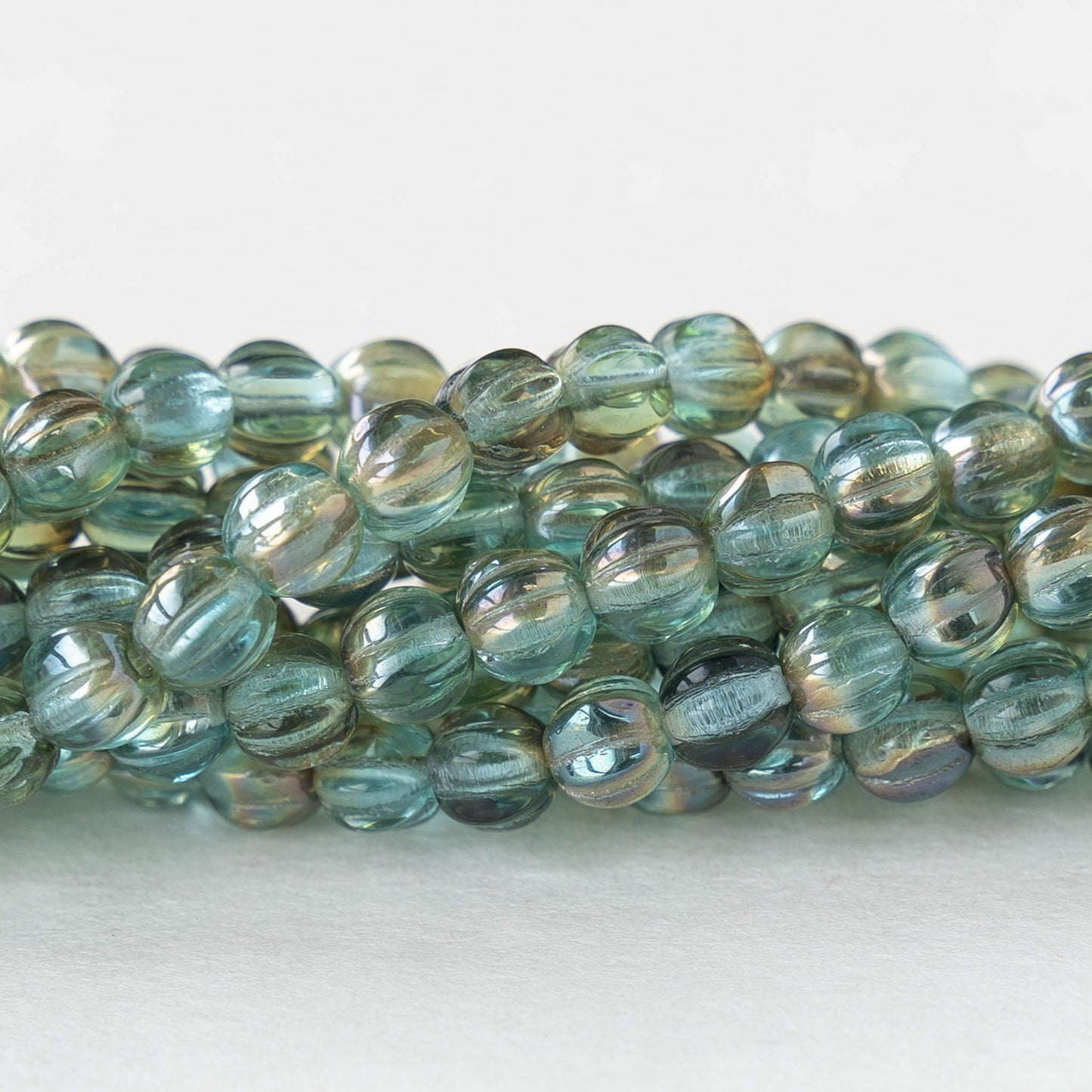 5mm Melon Bead - Seafoam Celsian - 100 Beads