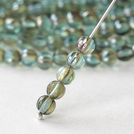 5mm Melon Bead - Seafoam Celsian - 100 Beads