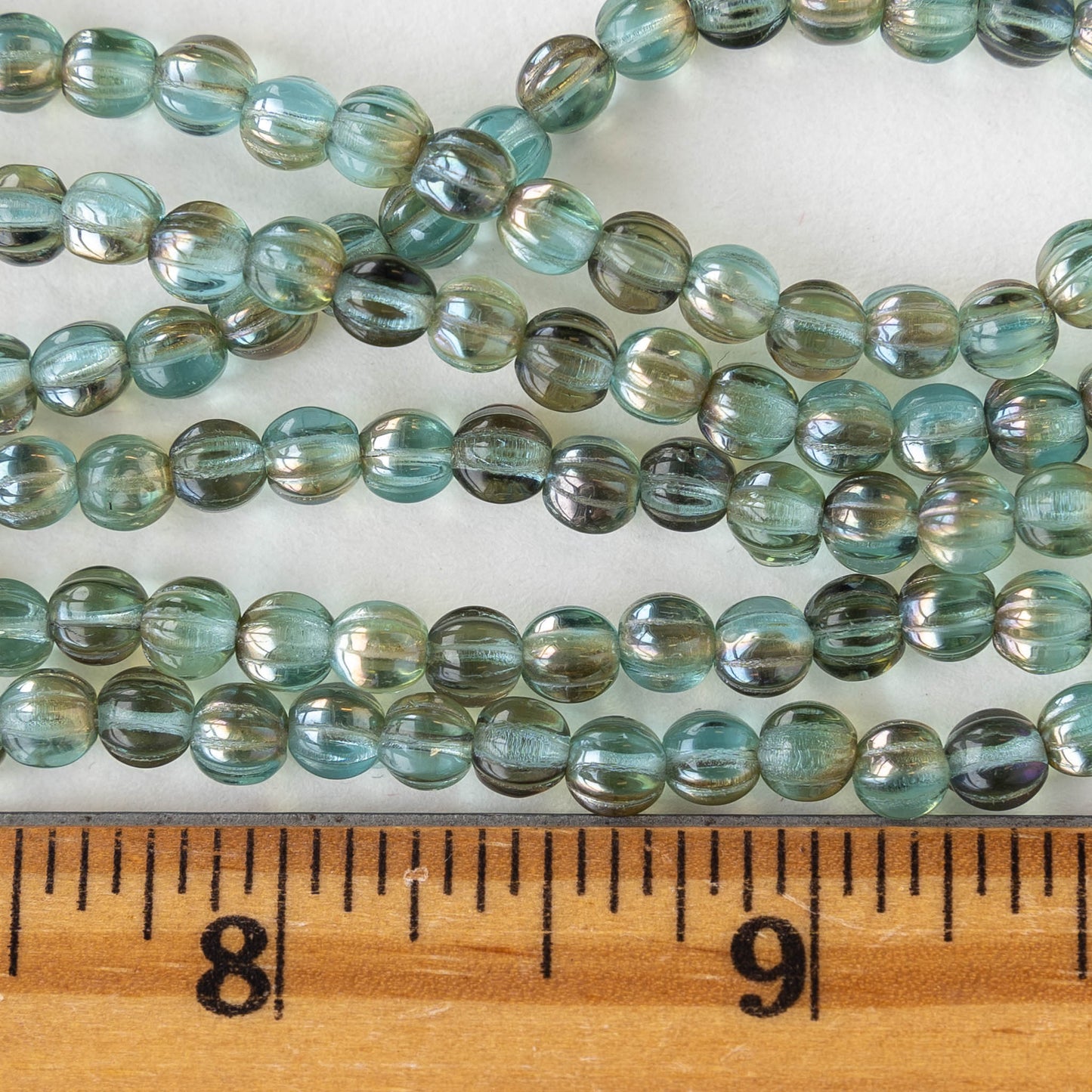 5mm Melon Bead - Seafoam Celsian - 100 Beads