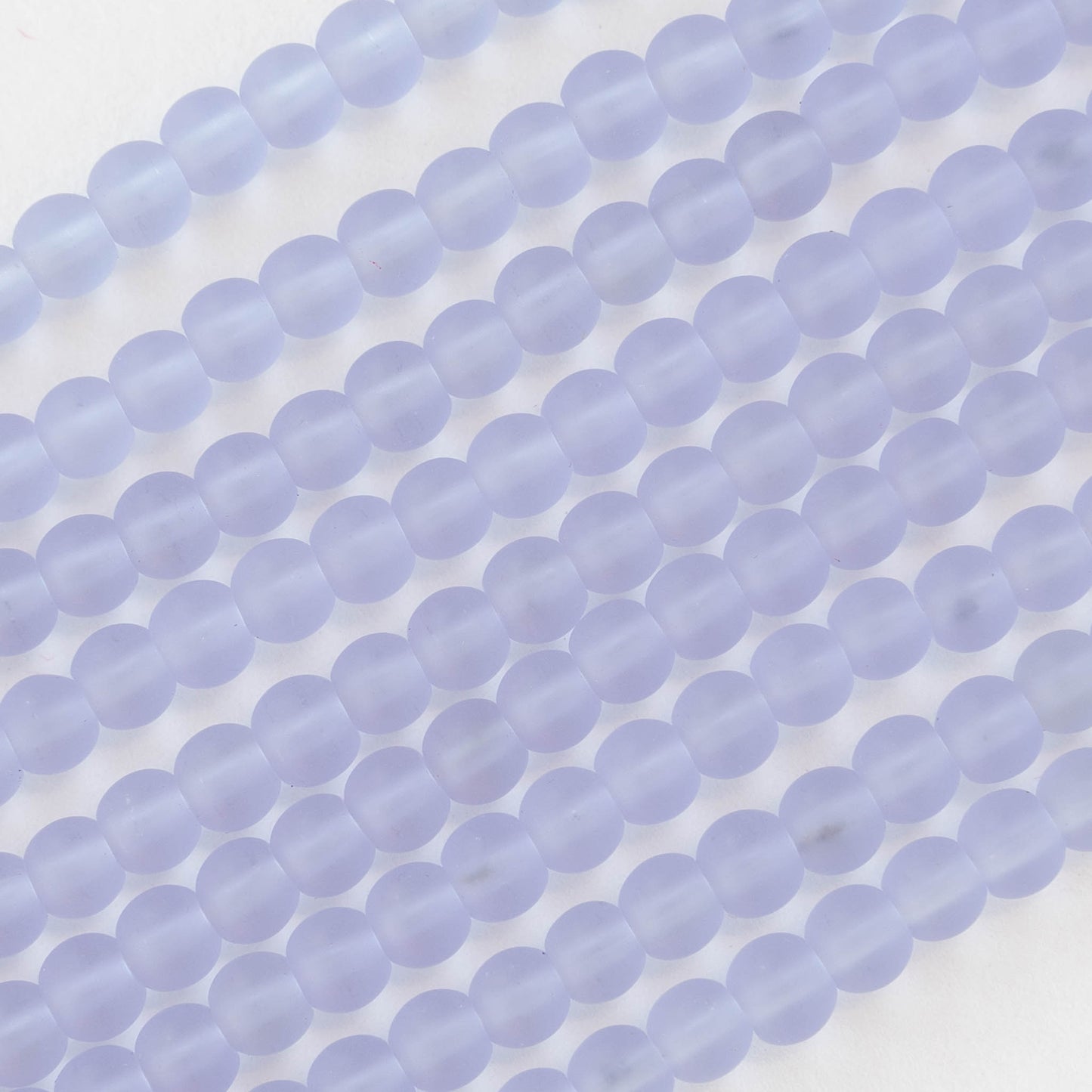 5mm Frosted Glass Rounds - Lavender - 16 Inches