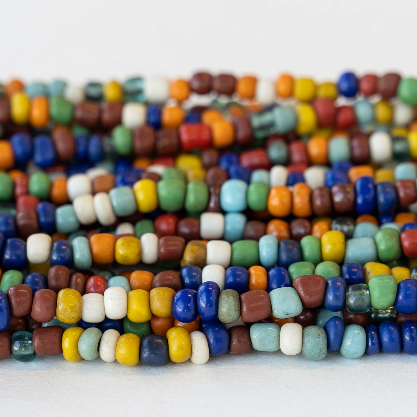 Rustic Indonesian Seed Beads - Autumn Mix - 42 inches