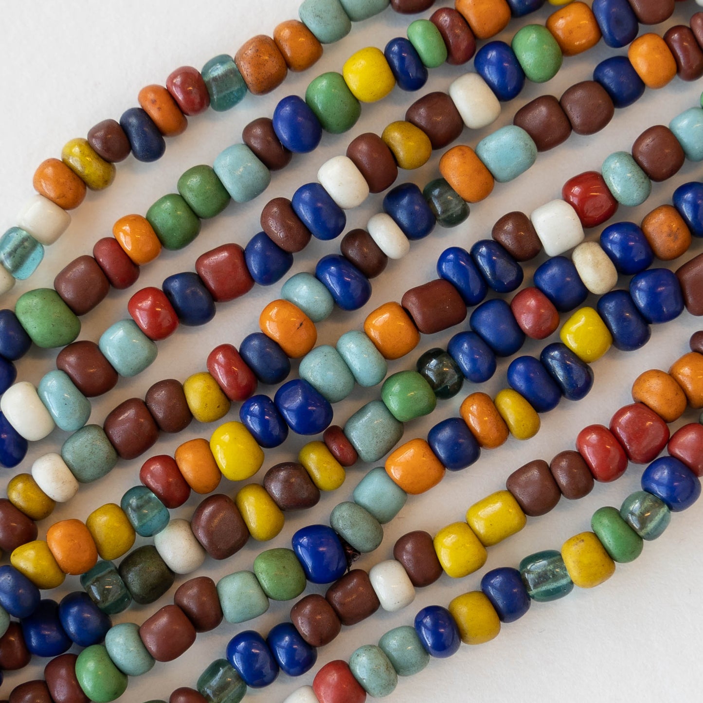 Rustic Indonesian Seed Beads - Autumn Mix - 42 inches