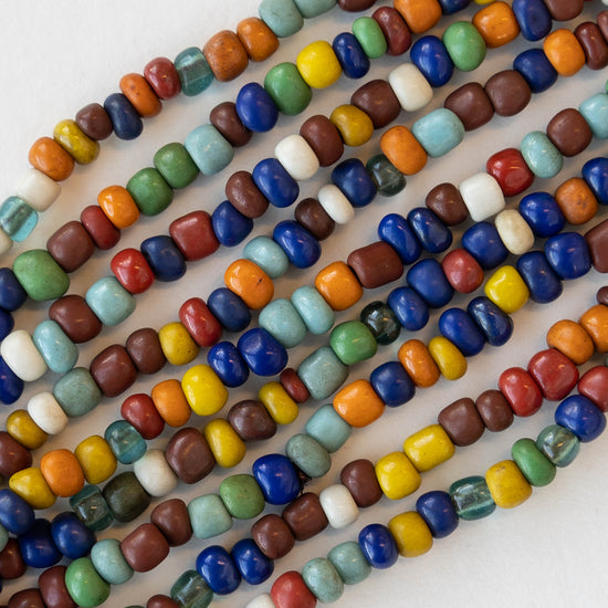 Rustic Indonesian Seed Beads - Autumn Mix - 42 inches