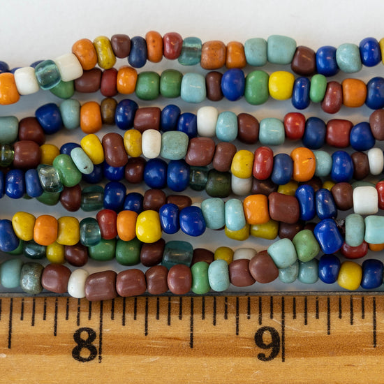 Rustic Indonesian Seed Beads - Autumn Mix - 42 inches