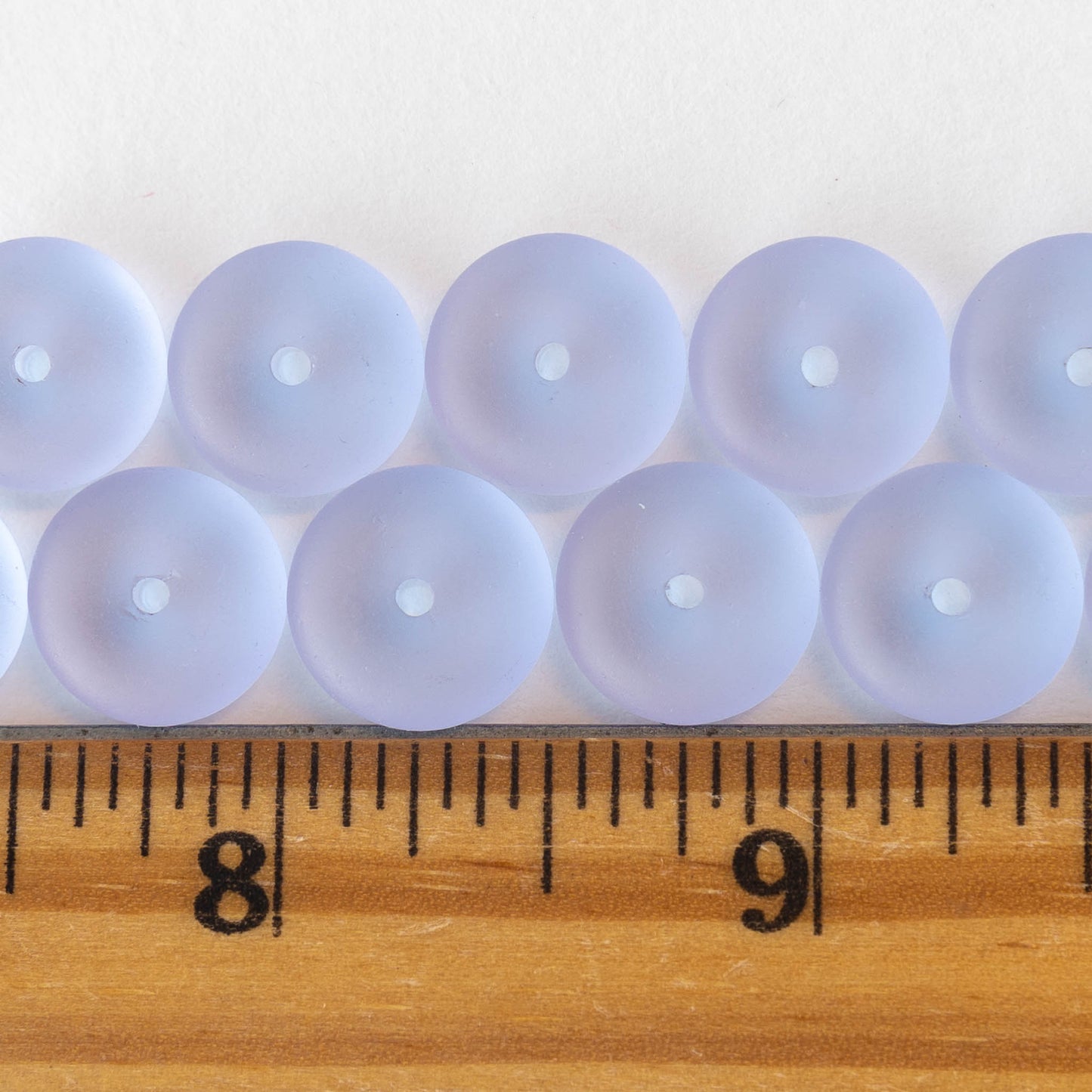 Load image into Gallery viewer, 5x12mm Frosted Glass Rondelle - Lavender - 28 Beads
