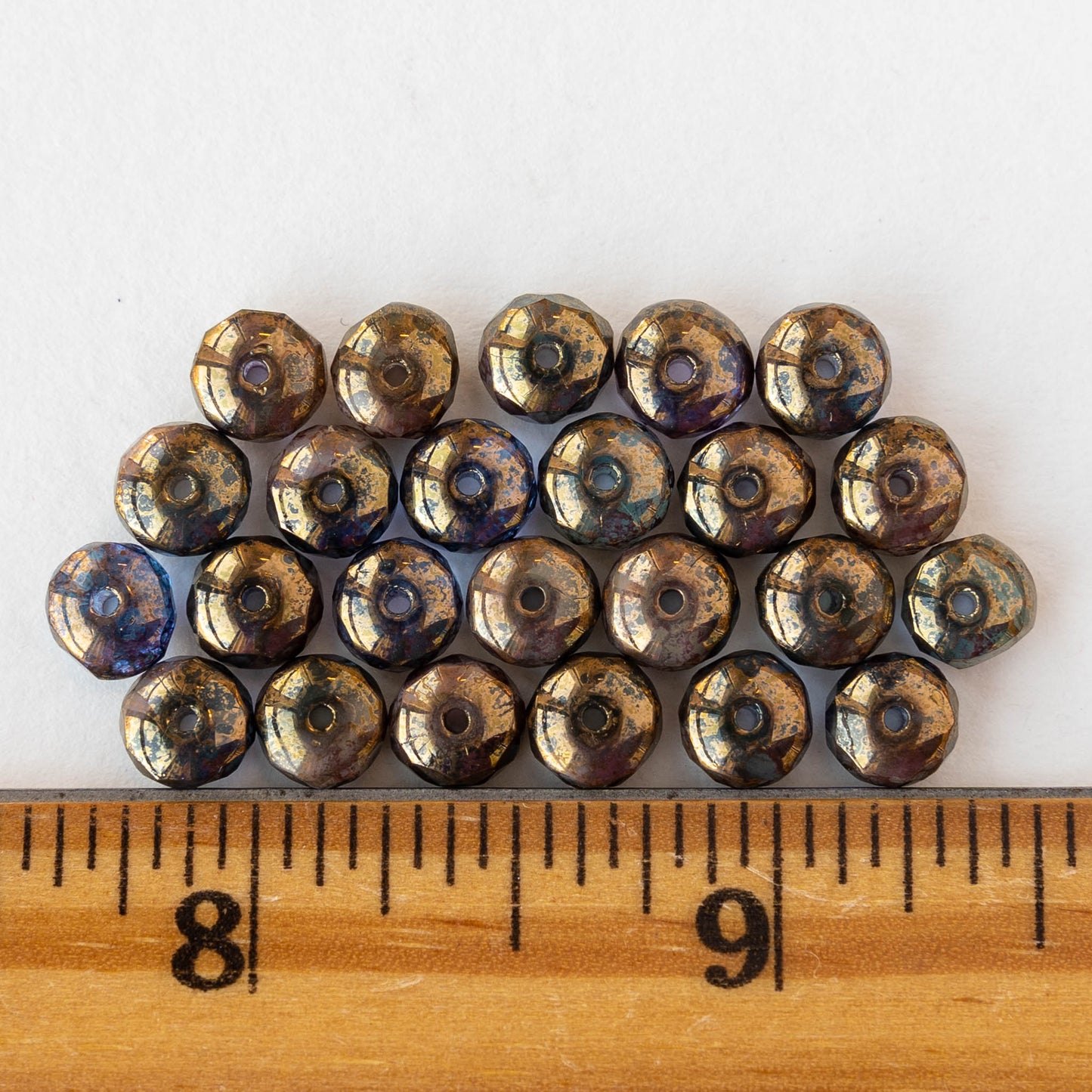 5x7mm Rondelles - Sapphire Blue with Purple Gold Luster - 25
