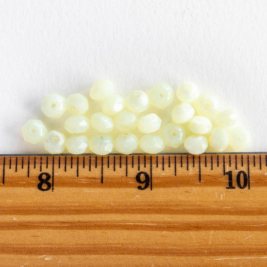Load image into Gallery viewer, 7x5mm Firepolished Rondelle Beads - Jonquil Yellow - 25 Beads
