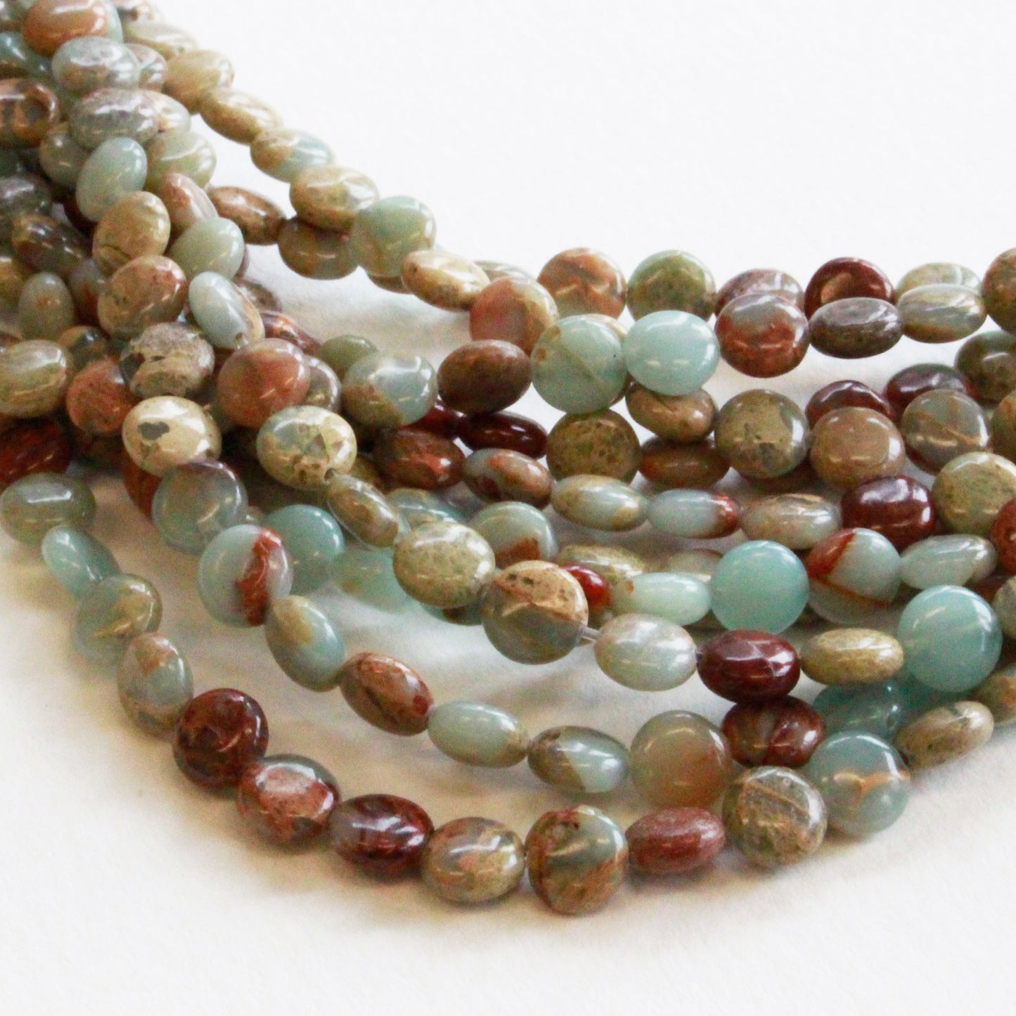 Load image into Gallery viewer, 6mm Coin Beads - African Opal Beads - 16 inches
