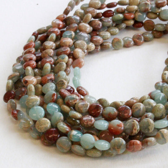 Load image into Gallery viewer, 6mm Coin Beads - African Opal Beads - 16 inches
