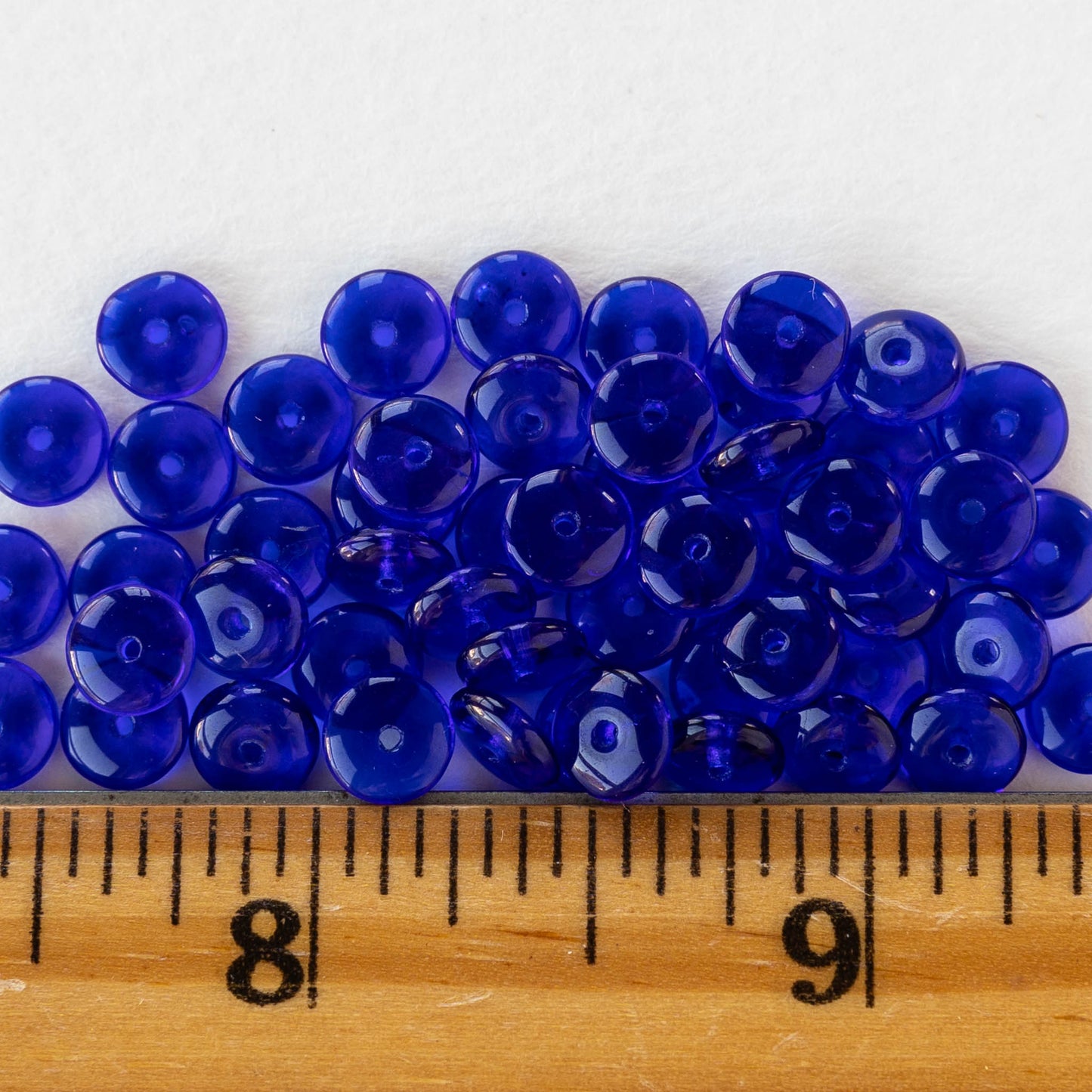 6mm Rondelle Beads - Cobalt  - 100 Beads