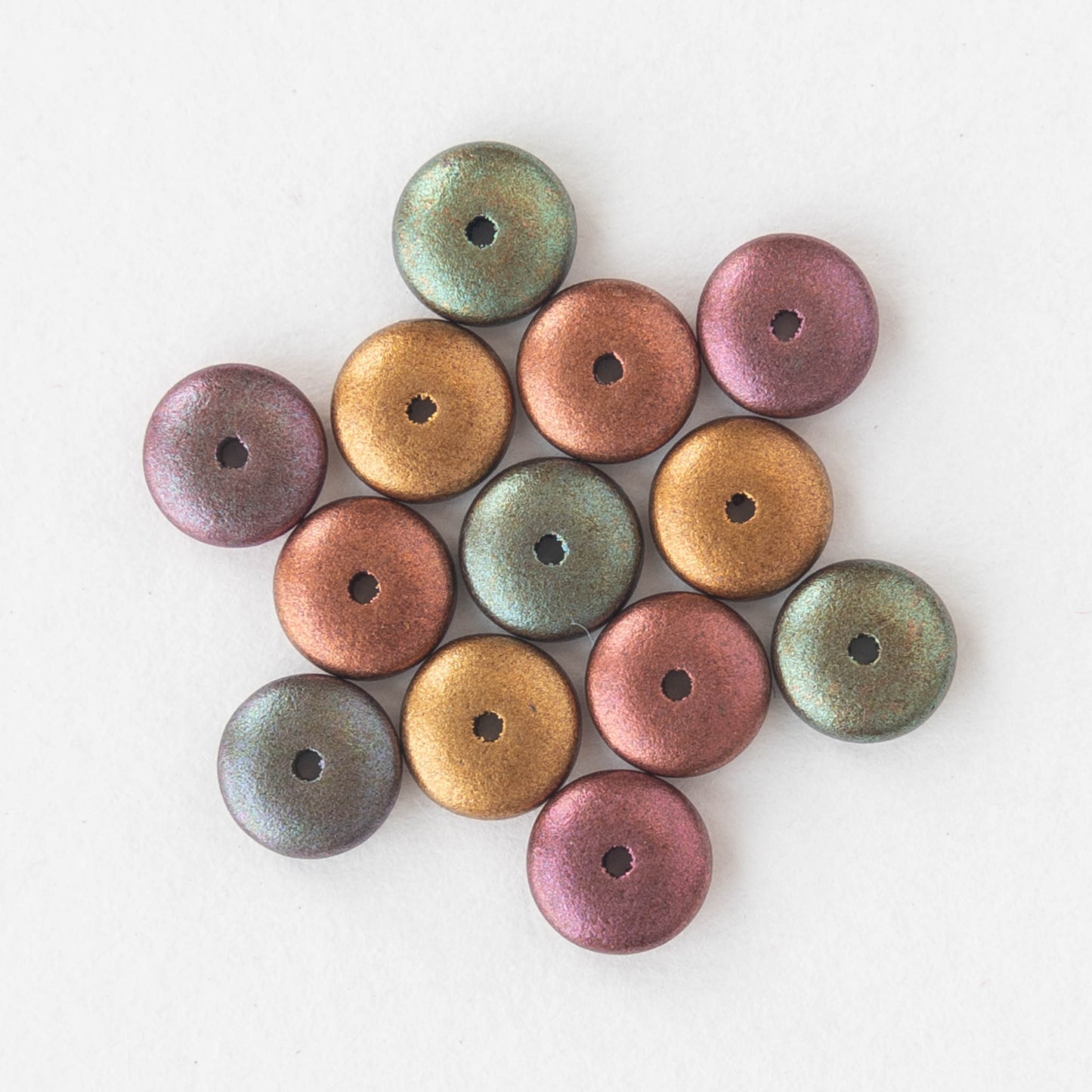 6mm Rondelle Beads - Gold Iris Matte - 120 Beads