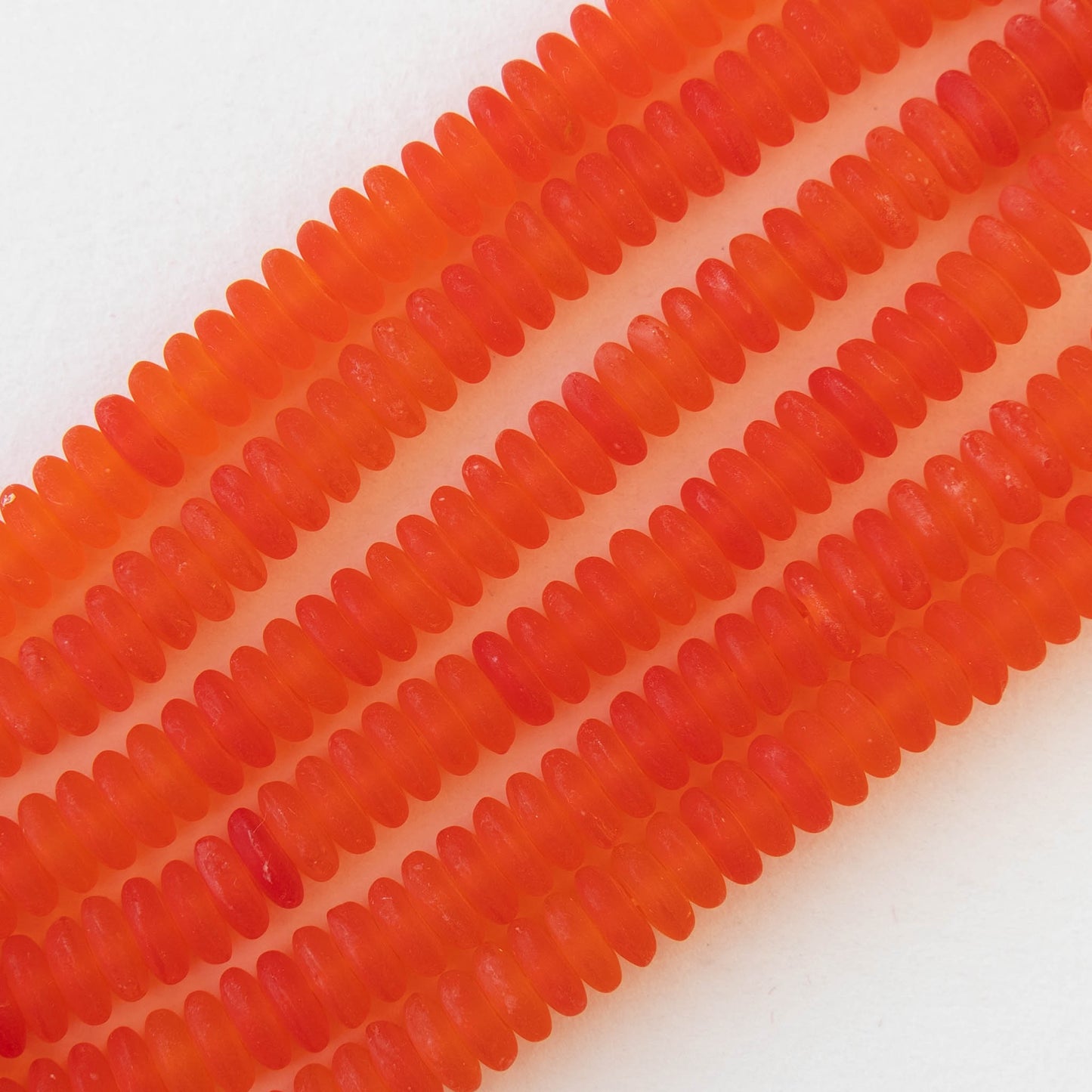 6mm Rondelle Beads - Orange Hyacinth Matte - 50 or 100 Beads