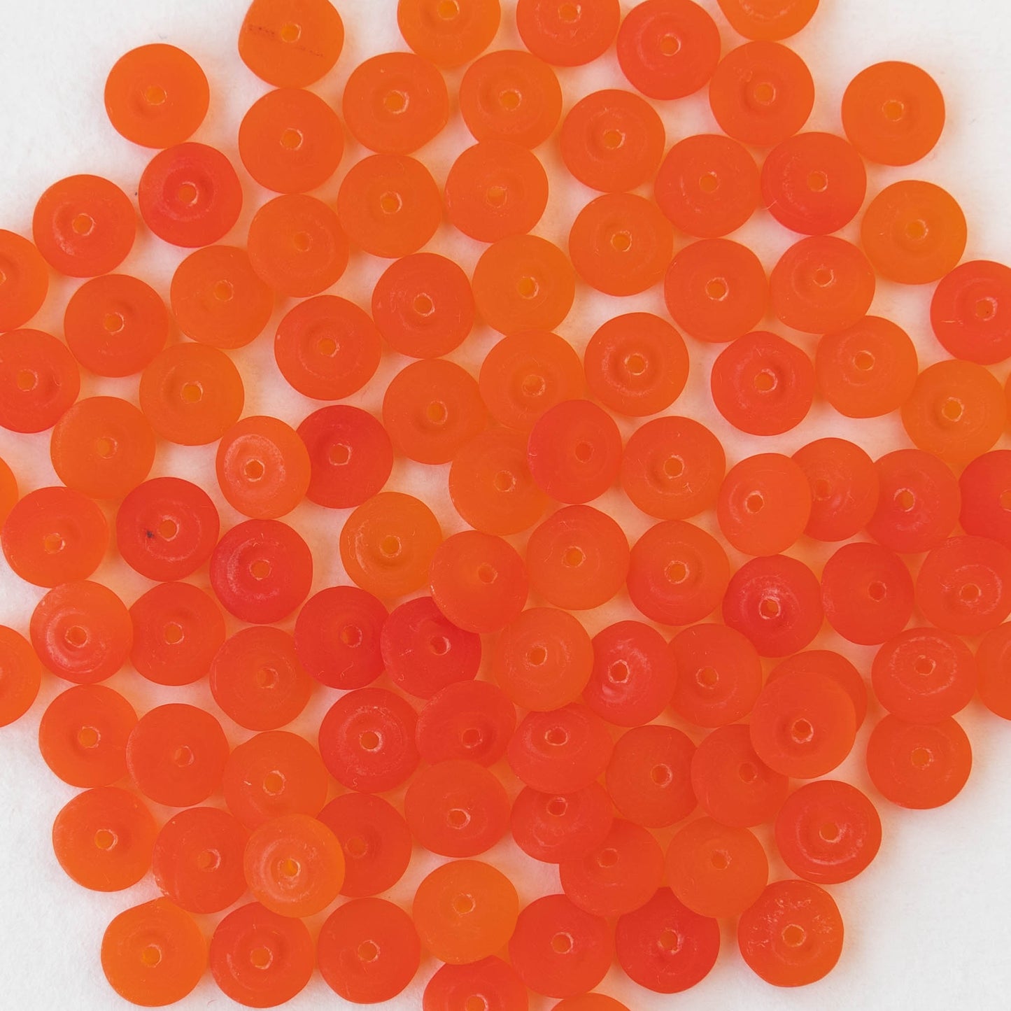 6mm Rondelle Beads - Orange Hyacinth Matte - 50 or 100 Beads