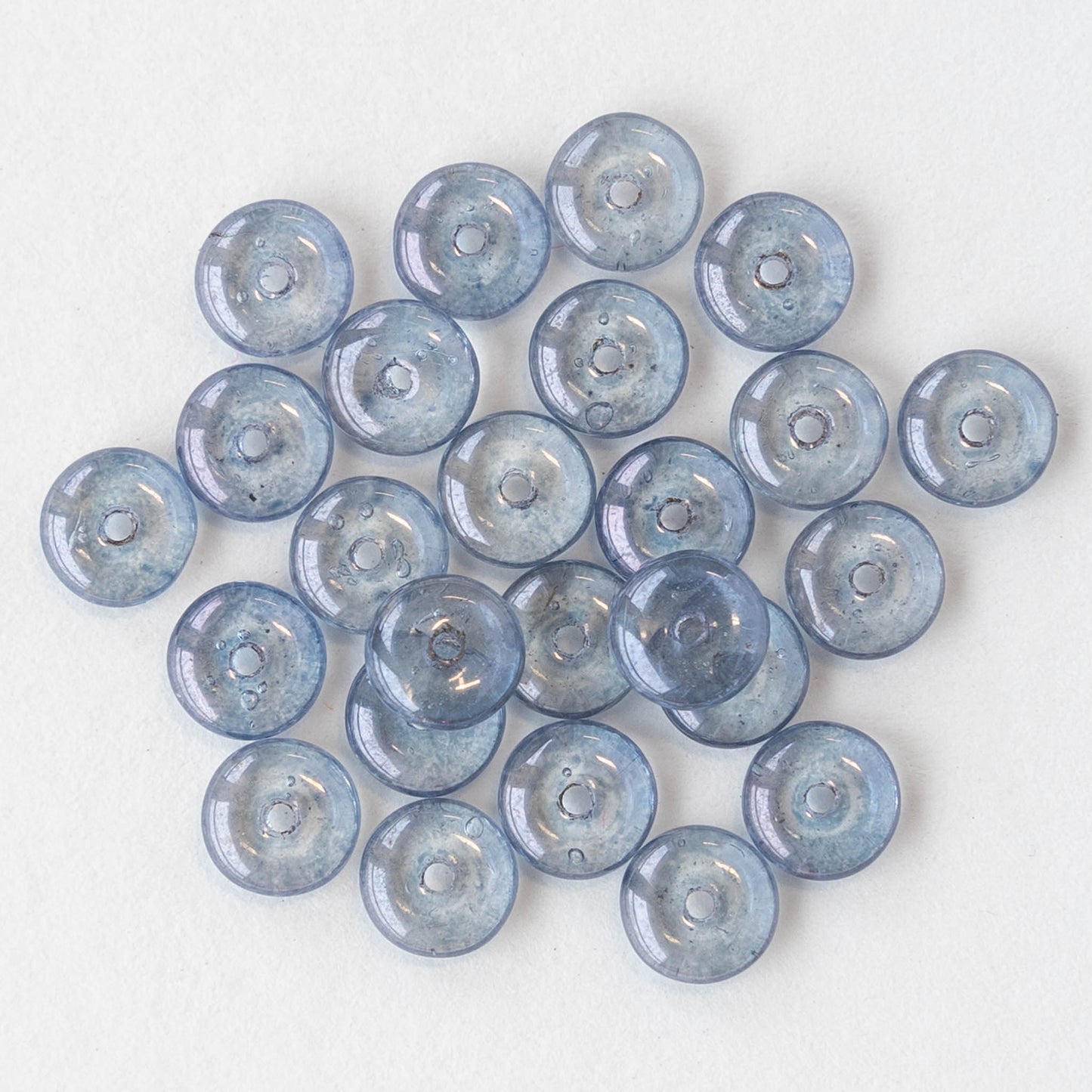 6mm Rondelle Beads - Light Slate Blue - 50 beads