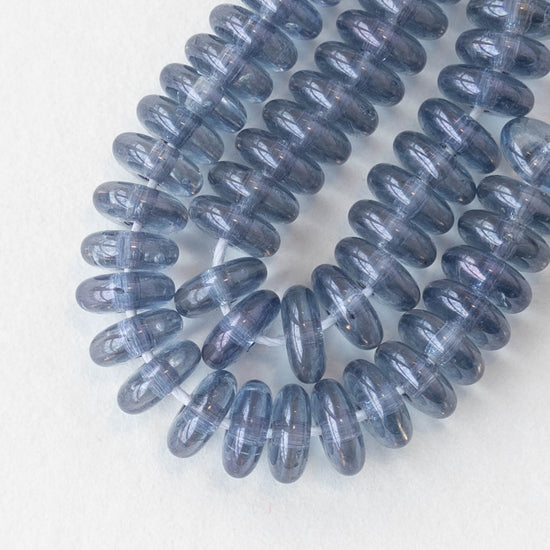 6mm Rondelle Beads - Light Slate Blue - 50 beads