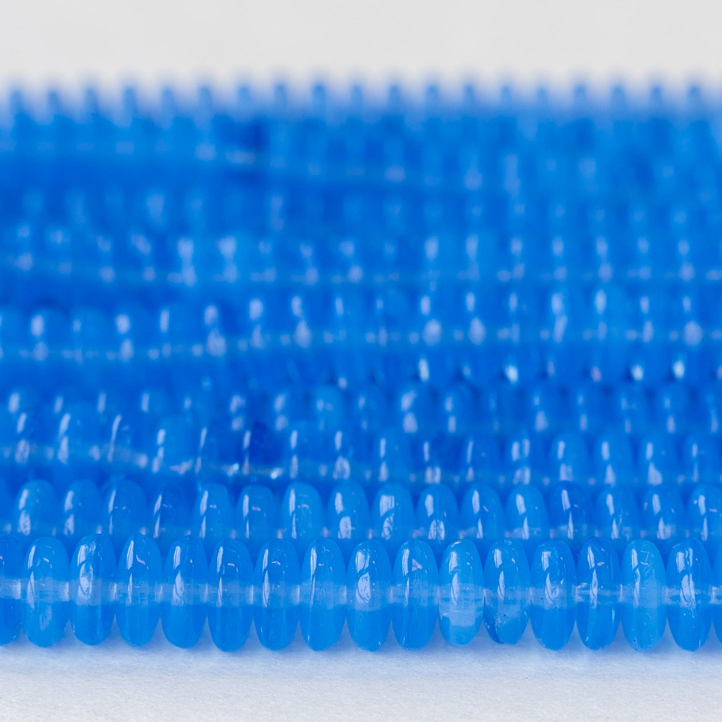 6mm Rondelle Beads - Blue Opaline - 100 Beads