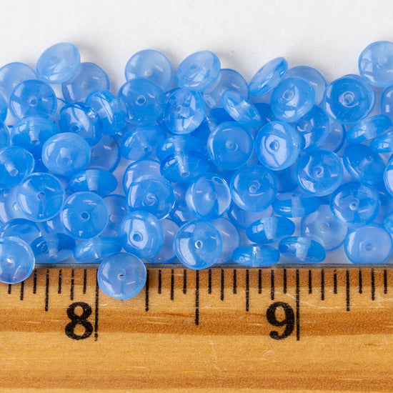 Load image into Gallery viewer, 6mm Rondelle Beads - Blue Opaline - 100 Beads
