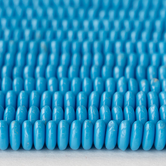 6mm Rondelle Beads - Blue Turquoise - 50 Beads