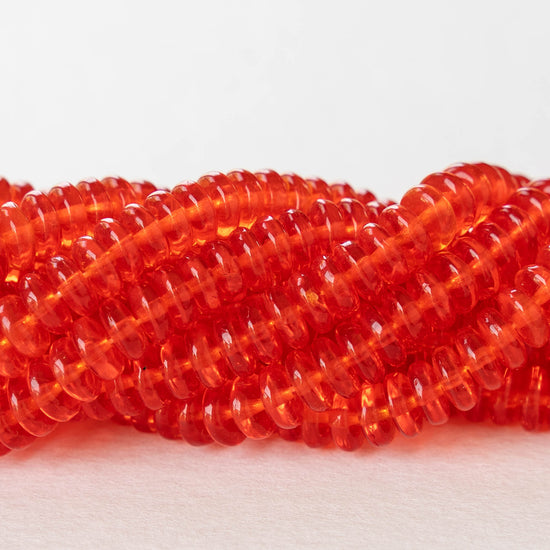 Load image into Gallery viewer, 6mm Rondelle Beads - Orange Hyacinth - 100 beads
